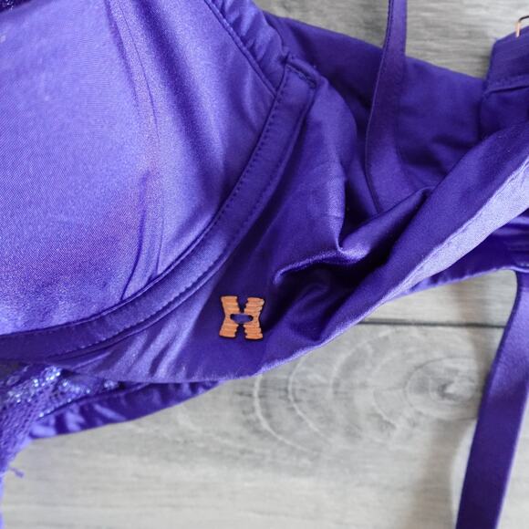 Savage x Fenty Bundle of 2 Bras 32DD Fuchsia Purple Lace - Picture 5 of 13